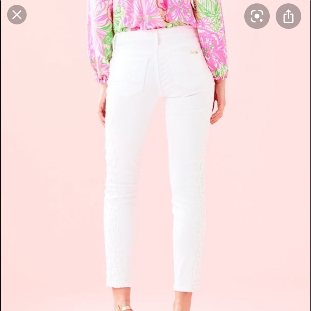 Lilly Pulitzer white South Ocean Skinny Crop Jeans
